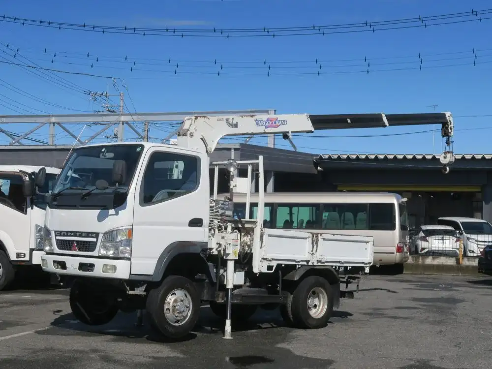 三菱 キャンター 小型 クレーン付 床鉄板 3段 の中古トラック【車両No.189028】