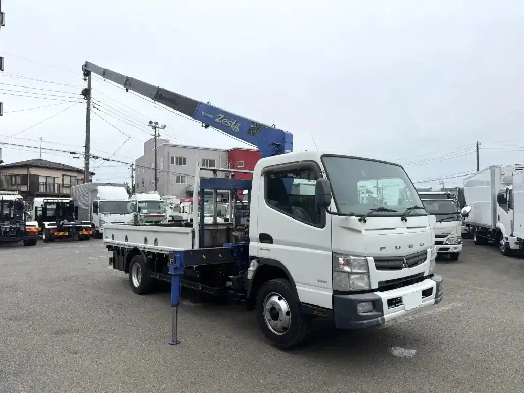 三菱 キャンター 小型 クレーン付 床鉄板 5段の中古トラック画像2