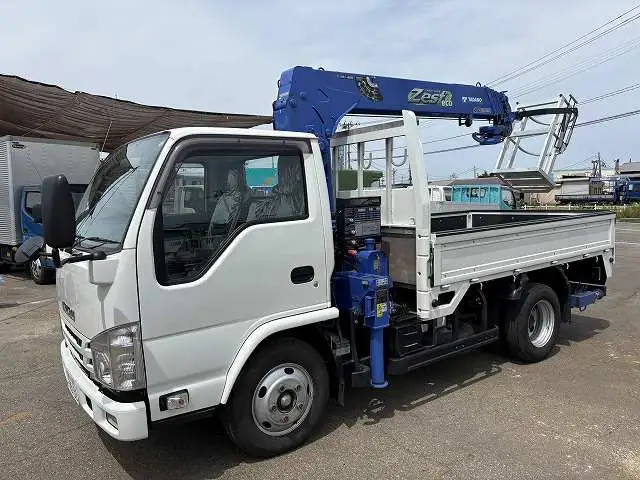 いすゞ エルフ 小型 クレーン付 床鉄板 4段の中古トラック画像1