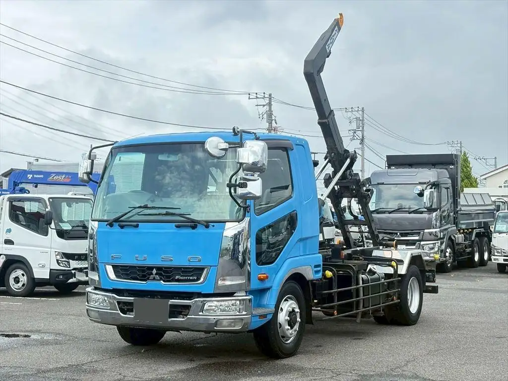 三菱 ファイター 中型/増トン アームロール ツインホイスト ベッドの中古トラック画像1