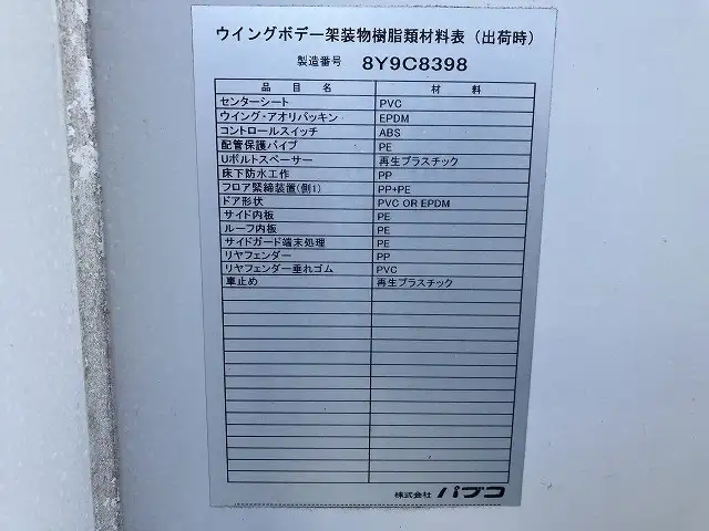 三菱 キャンター 小型 ウイング TPG-FEB50 H30の中古トラック画像8