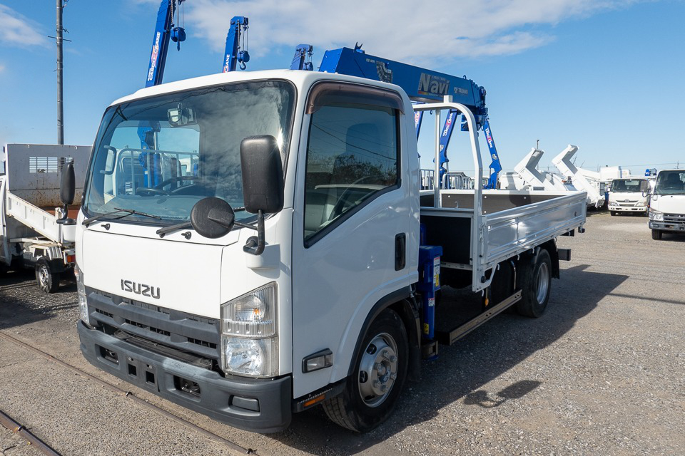 いすゞ エルフ 小型 クレーン付 床鉄板 4段 の中古トラック【車両No.139592】