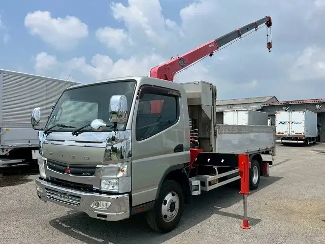 三菱 キャンター 小型 クレーン付 床鉄板 アルミブロックの中古トラック画像1