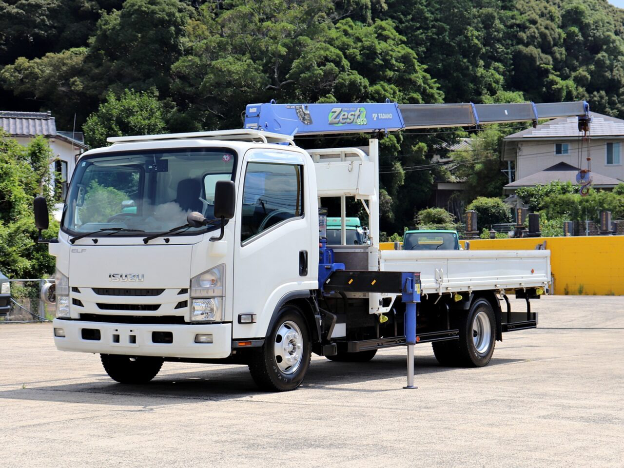 いすゞ エルフ 小型 クレーン付 床鉄板 4段 の中古トラック【車両No.125949】