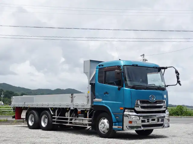 日産UD クオン 大型 平ボディ 床鉄板 アルミブロックの中古トラック画像1