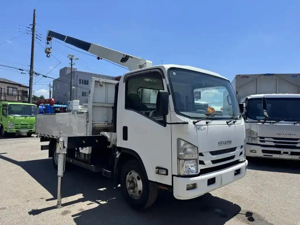 いすゞ エルフ 小型 クレーン付 床鉄板 アルミブロックの中古トラック画像2