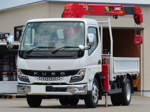 三菱 キャンター 小型 クレーン付 セミロング
