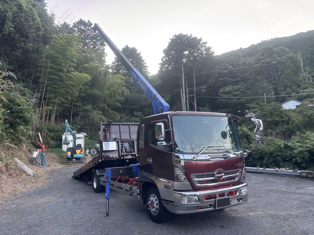 日野 レンジャー 中型/増トン 車両重機運搬 4段クレーン ラジコンの中古トラック画像2