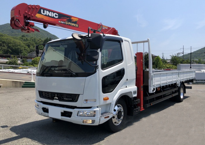 三菱 ファイター 中型/増トン 車両重機運搬 4段クレーン ラジコン の中古トラック【車両No.174742】