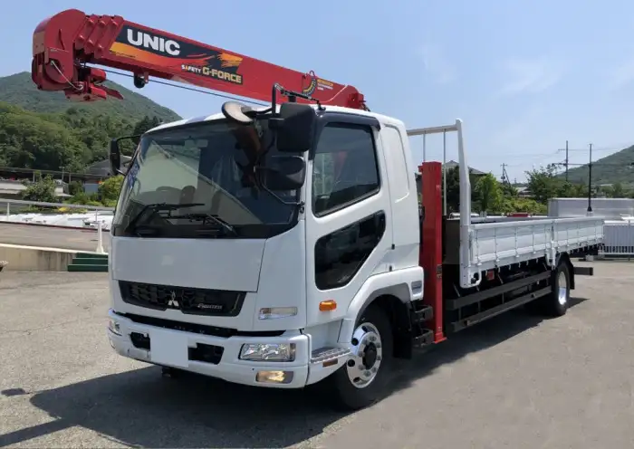 三菱 ファイター 中型/増トン 車両重機運搬 4段クレーン ラジコンの中古トラック画像1