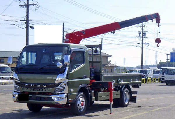 三菱 キャンター 小型 クレーン付 床鉄板 5段 の中古トラック【車両No.195885】