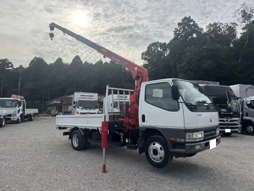 三菱 キャンター 小型 クレーン付 床鉄板 4段の中古トラック画像2