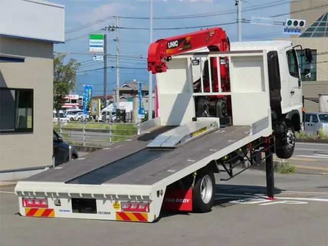 日野 レンジャー 中型/増トン 車両重機運搬 4段クレーン フックインの中古トラック画像4