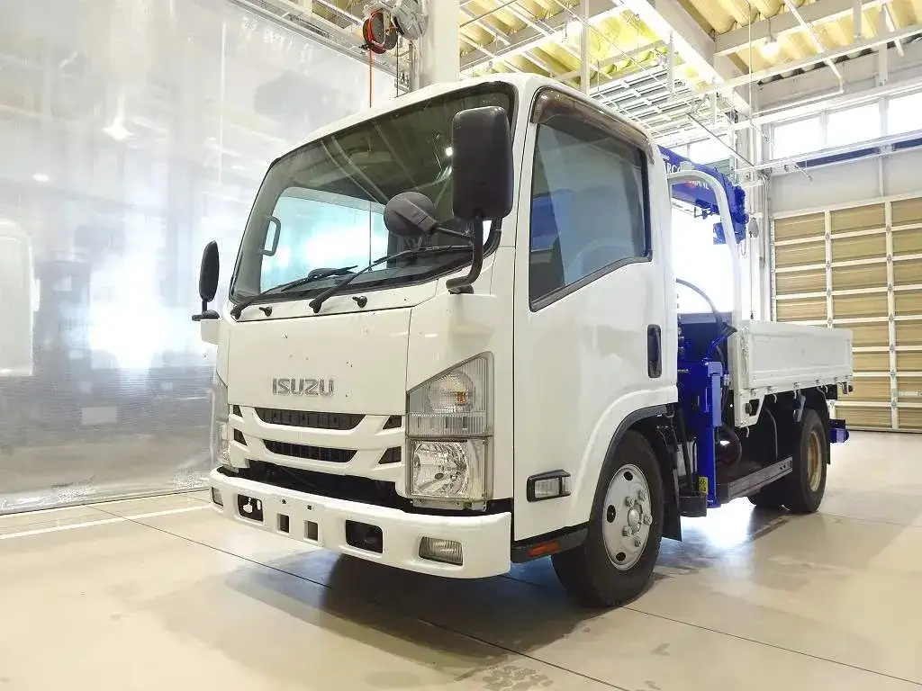 いすゞ エルフ 小型 クレーン付 床鉄板 4段 の中古トラック【車両No.197686】