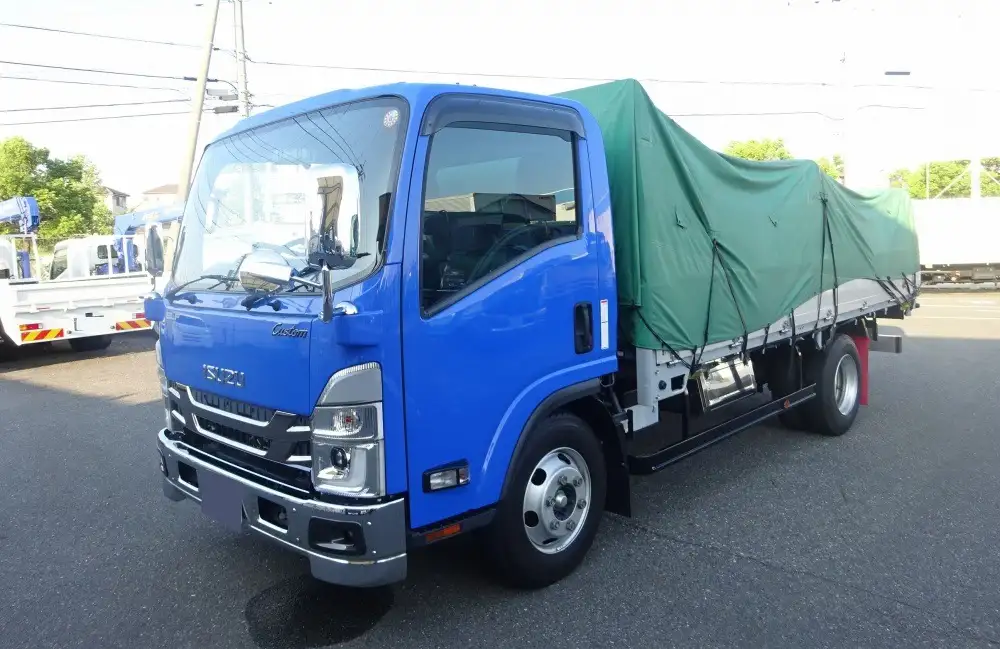 いすゞ エルフ 小型 平ボディ 幌 アルミブロック の中古トラック【車両No.198252】