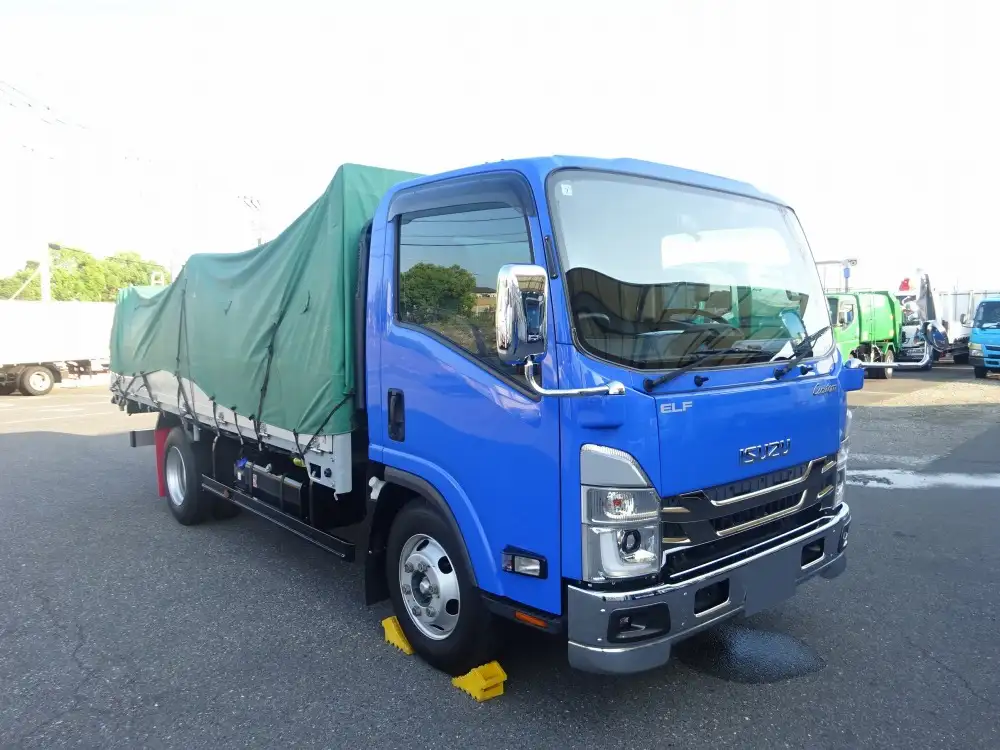 いすゞ エルフ 小型 平ボディ 幌 アルミブロックの中古トラック画像3