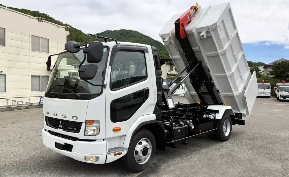 三菱 ファイター 中型/増トン アームロール コンテナ付き ツインホイスト の中古トラック【車両No.198957】