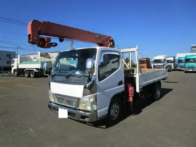三菱 キャンター 小型 クレーン付 床鉄板 3段 の中古トラック【車両No.199142】