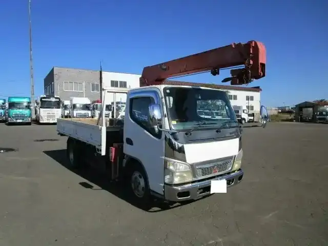三菱 キャンター 小型 クレーン付 床鉄板 3段の中古トラック画像2