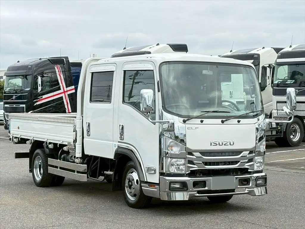 いすゞ エルフ 小型 平ボディ Wキャブ 床鉄板の中古トラック画像2