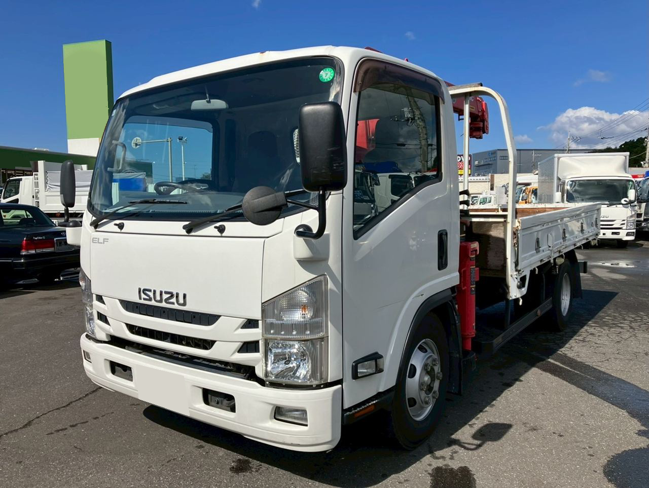 いすゞ エルフ 小型 クレーン付 ワイドロング