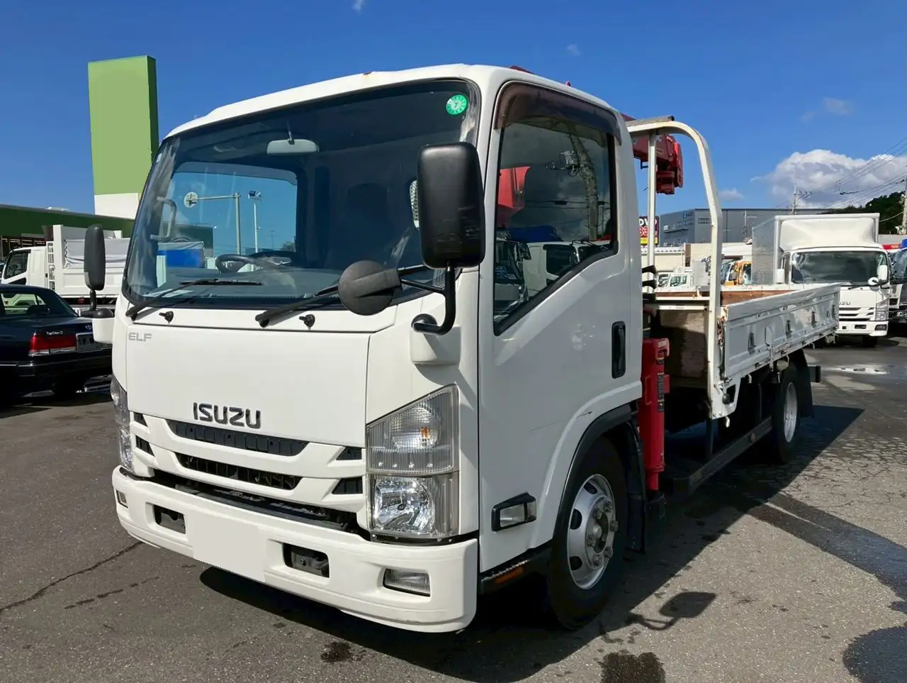 いすゞ エルフ 小型 クレーン付 床鉄板 4段 の中古トラック【車両No.201211】