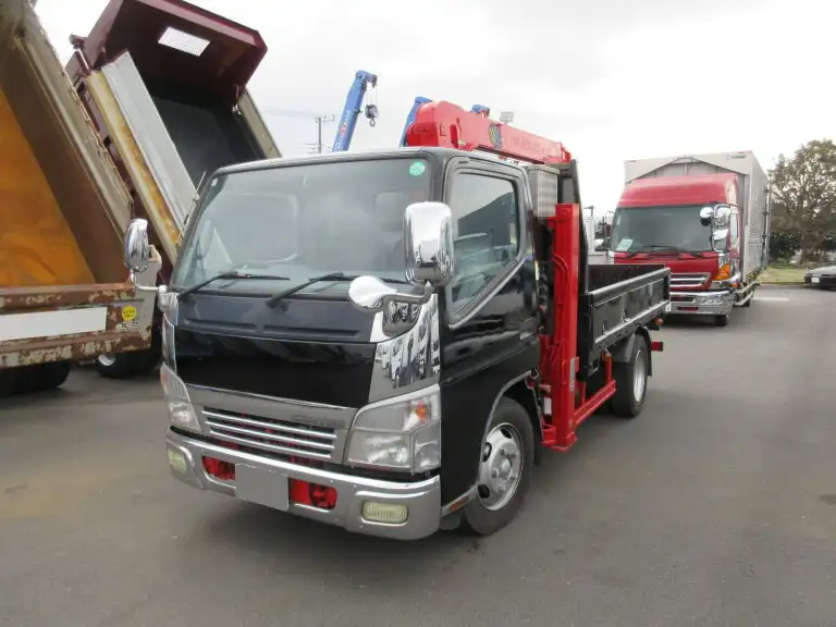 三菱 キャンター 小型 車両重機運搬 3段クレーン ラジコン の中古トラック【車両No.208410】